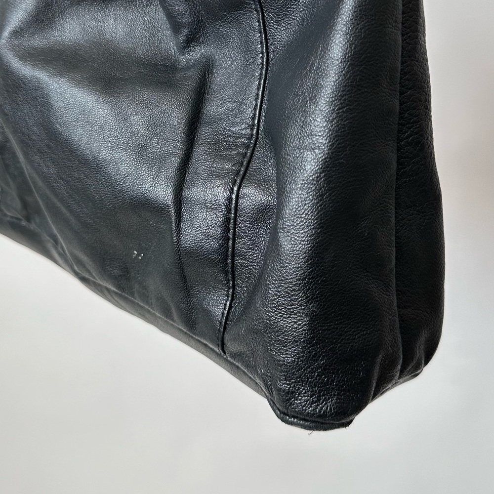 GORGEOUS VINTAGE 2000S ALFANI SOFT LEATHER TOTE PURSE CLASSIC LEATHER BAG/ Black - Picture 12 of 14